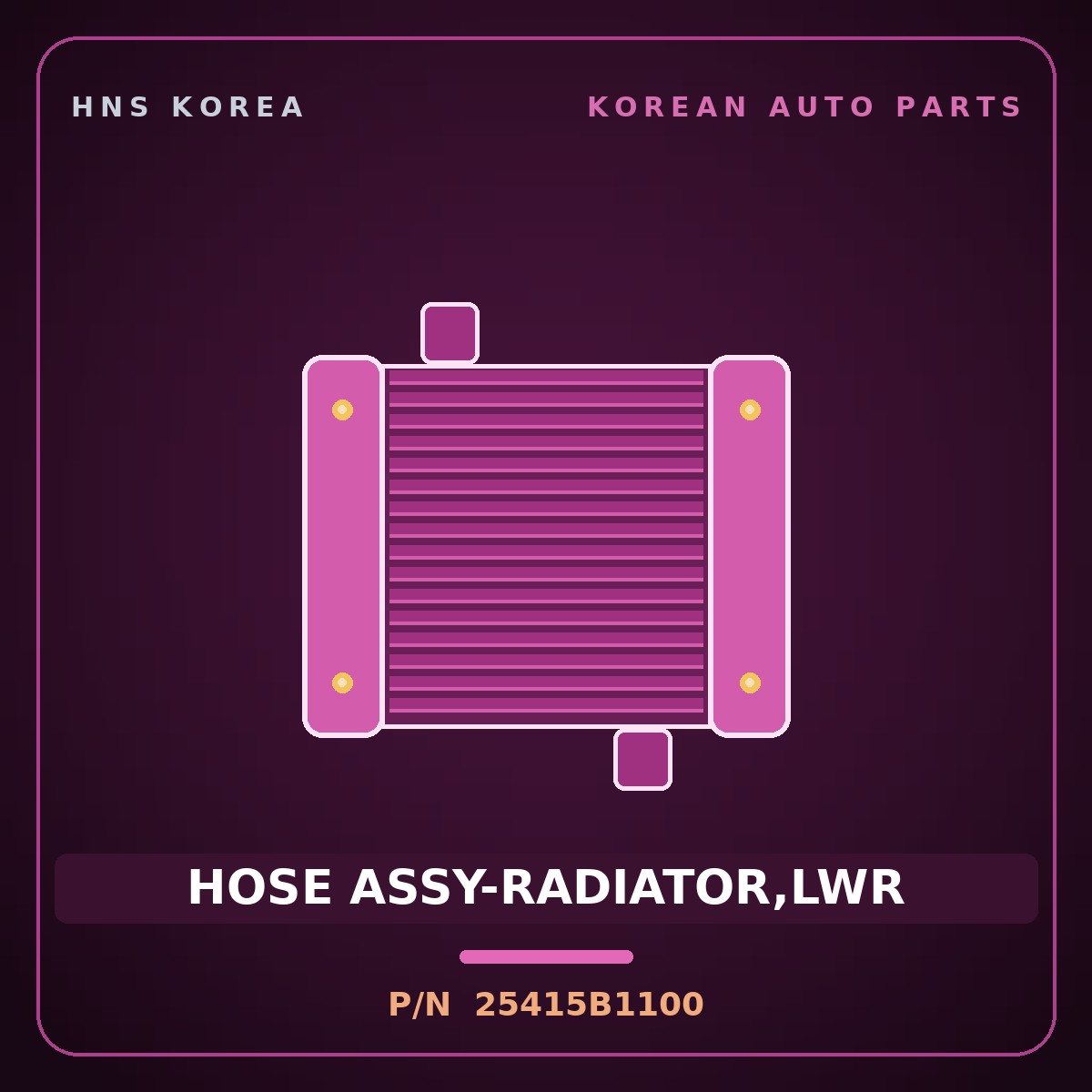 Genuine Mobis HOSE ASSY-RADIATOR,LWR 25415B1100 for G90 2016 HNS Parts Korea