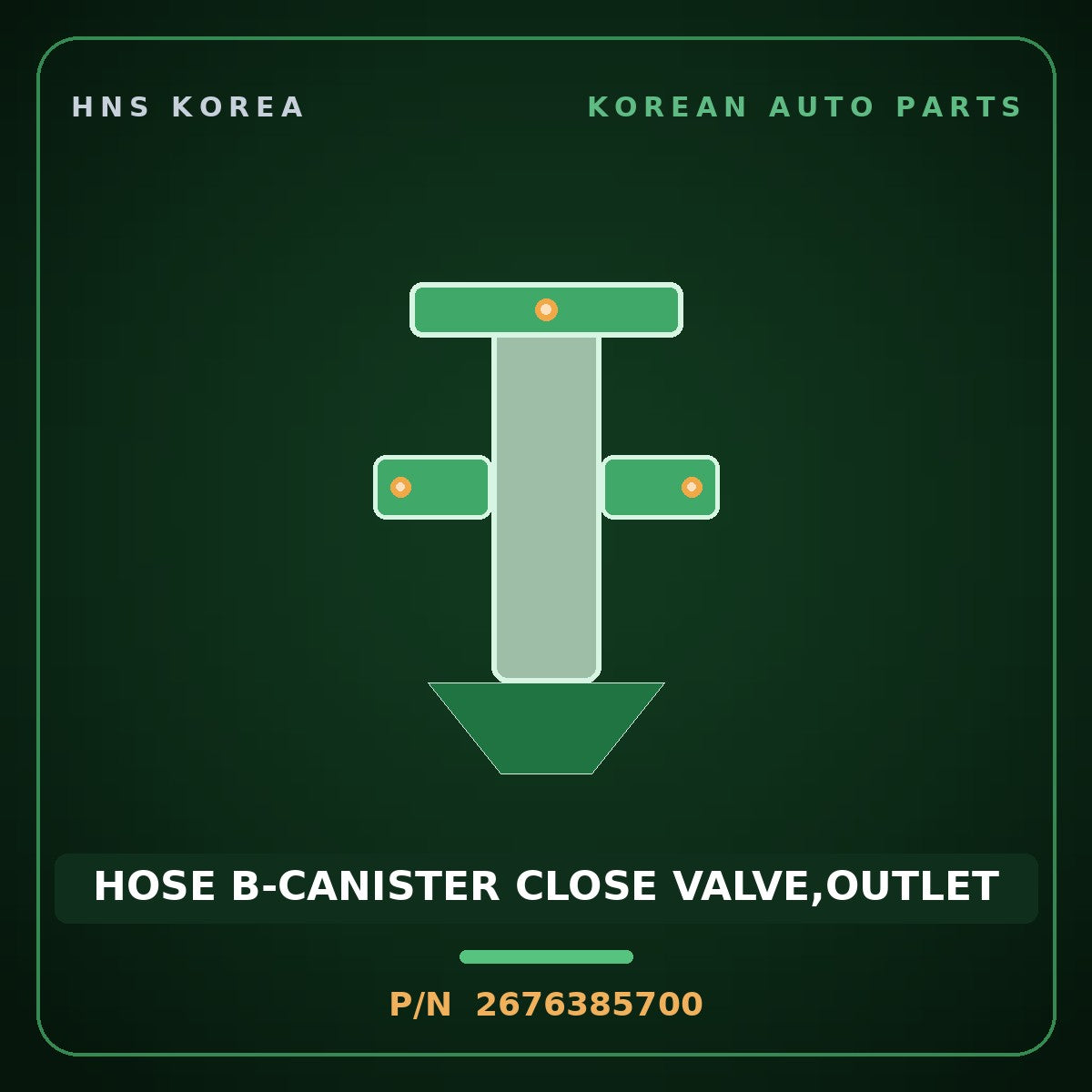 Genuine Mobis HOSE B-CANISTER CLOSE VALVE,OUTLET 2676385700 for Aero City 2004 HNS Parts Korea