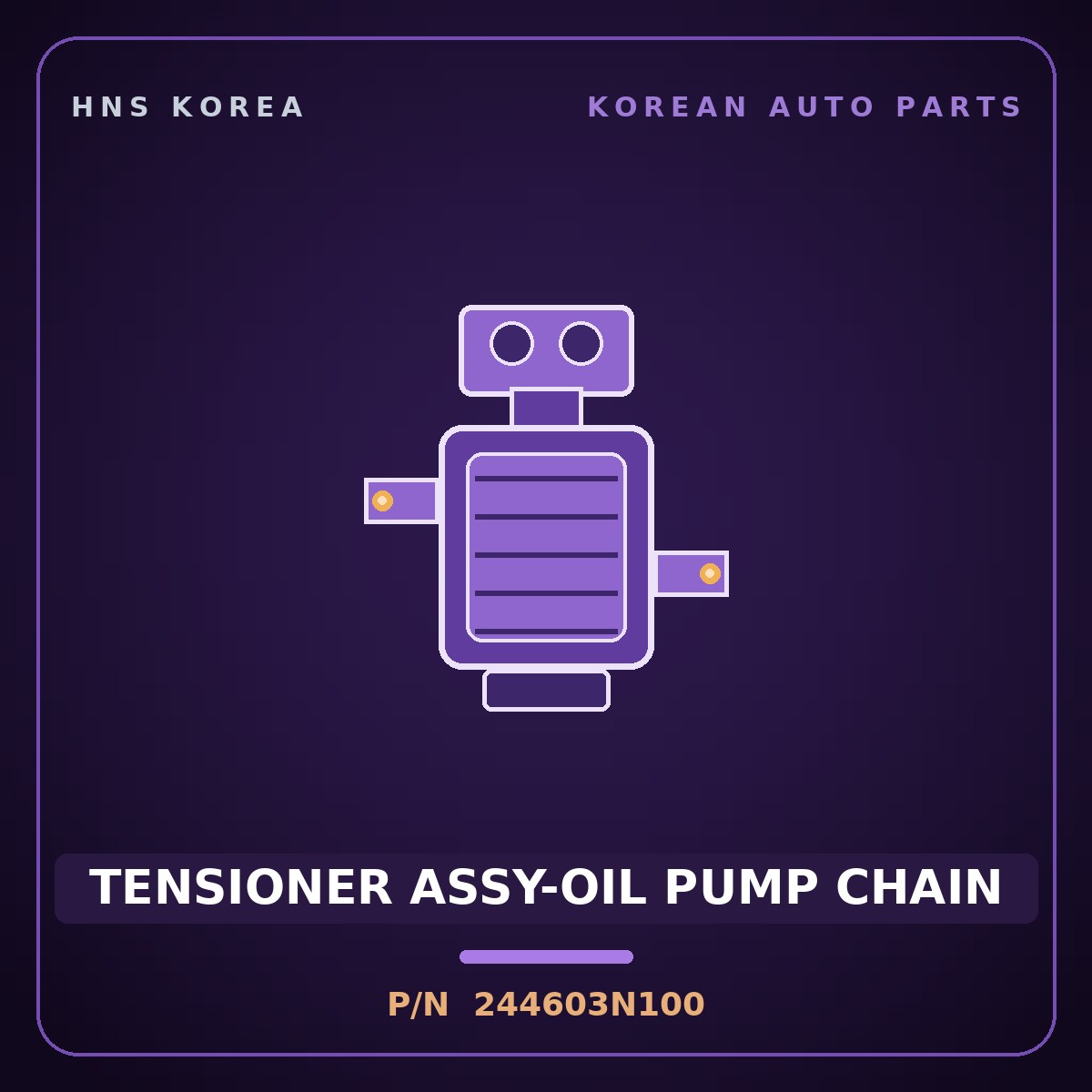 Genuine Mobis TENSIONER ASSY-OIL PUMP CHAIN 244603N100 for Carnival 2020 HNS Parts Korea