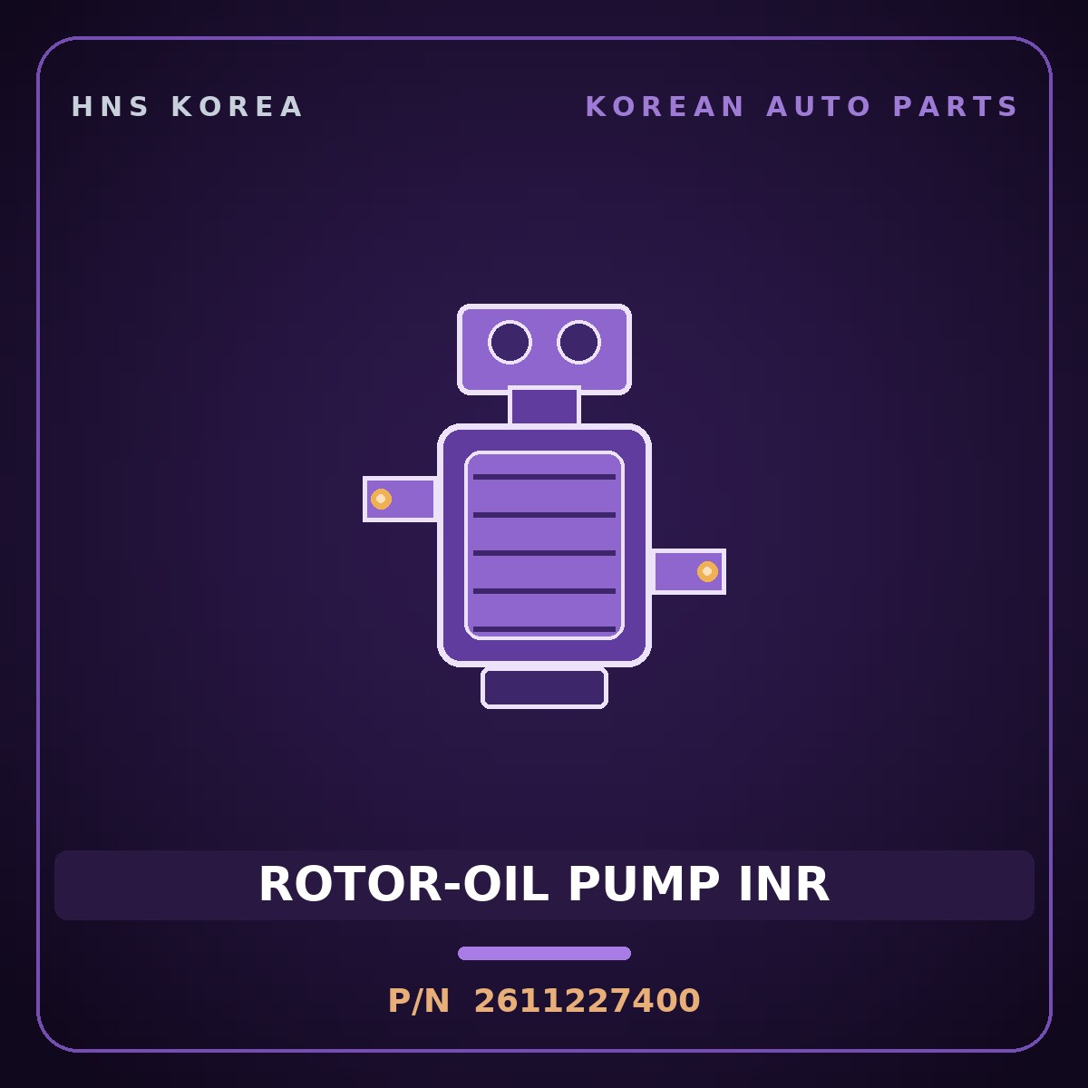 Genuine Mobis ROTOR-OIL PUMP INR 2611227400 for Carens 1999 HNS Parts Korea