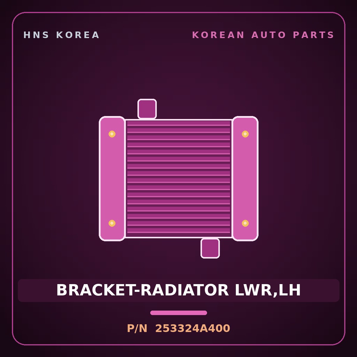 Genuine Mobis BRACKET-RADIATOR LWR,LH 253324A400 for Grand Starex 2002 HNS Parts Korea