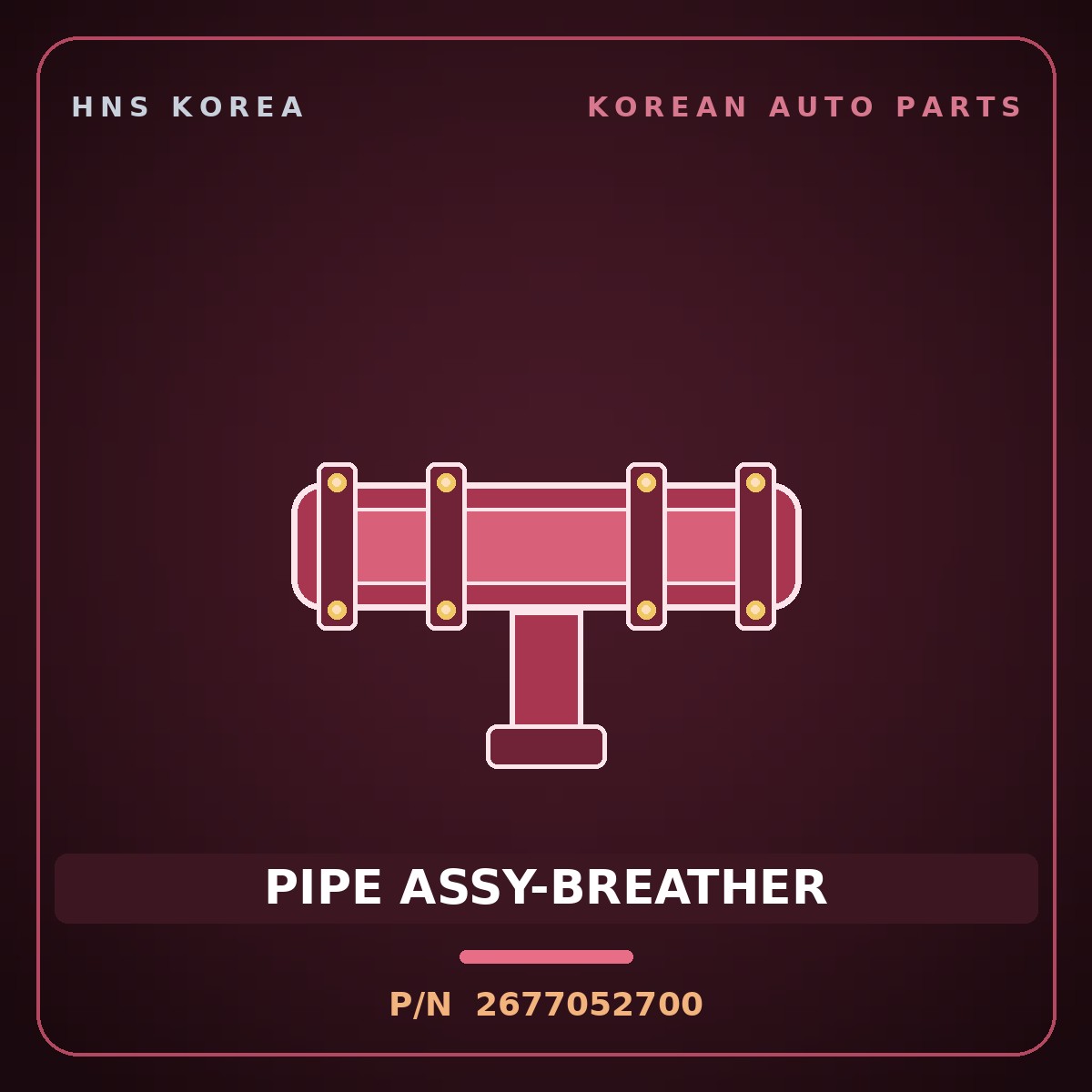 Genuine Mobis PIPE ASSY-BREATHER 2677052700 for Aerotown 2004 HNS Parts Korea
