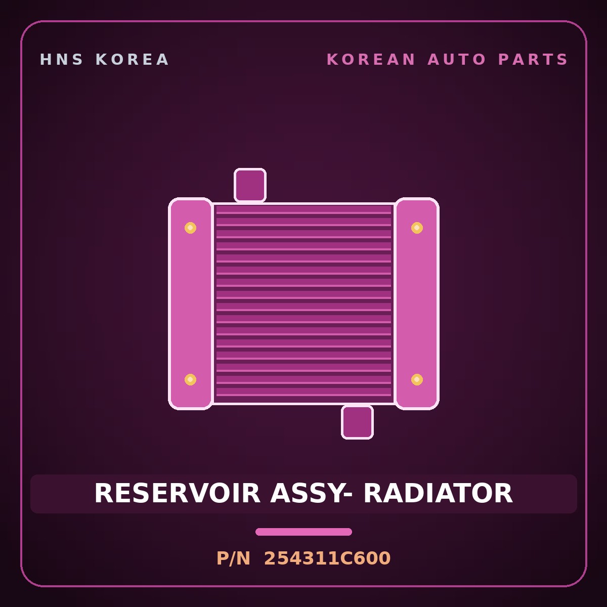 Genuine Mobis RESERVOIR ASSY- RADIATOR 254311C600 for Click 2002 HNS Parts Korea