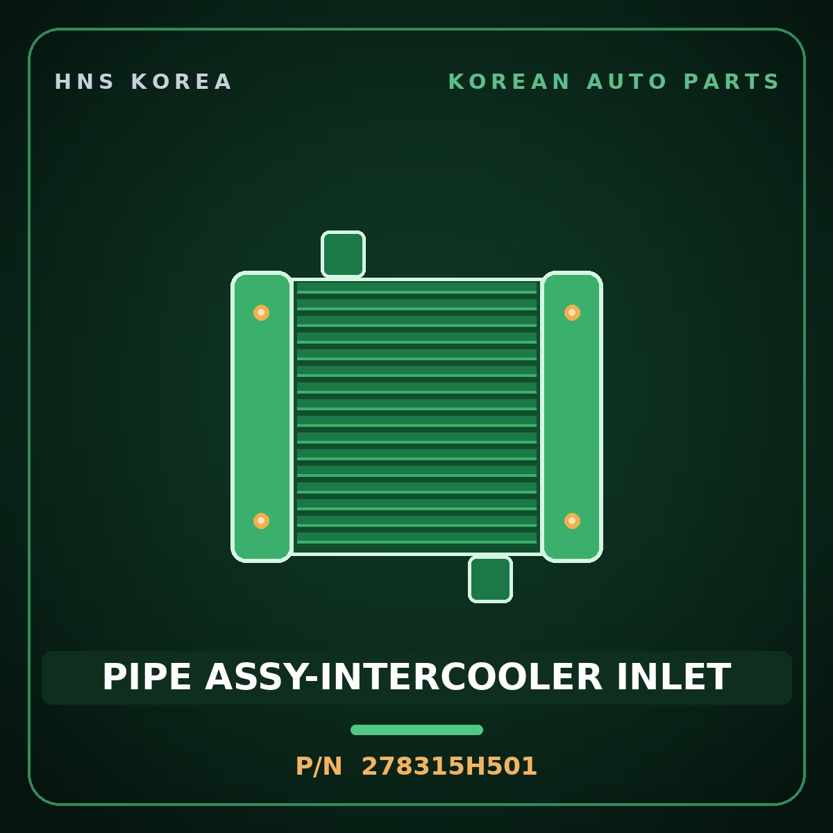 Genuine Mobis PIPE ASSY-INTERCOOLER INLET 278315H501 for Mighty 1998 HNS Parts Korea
