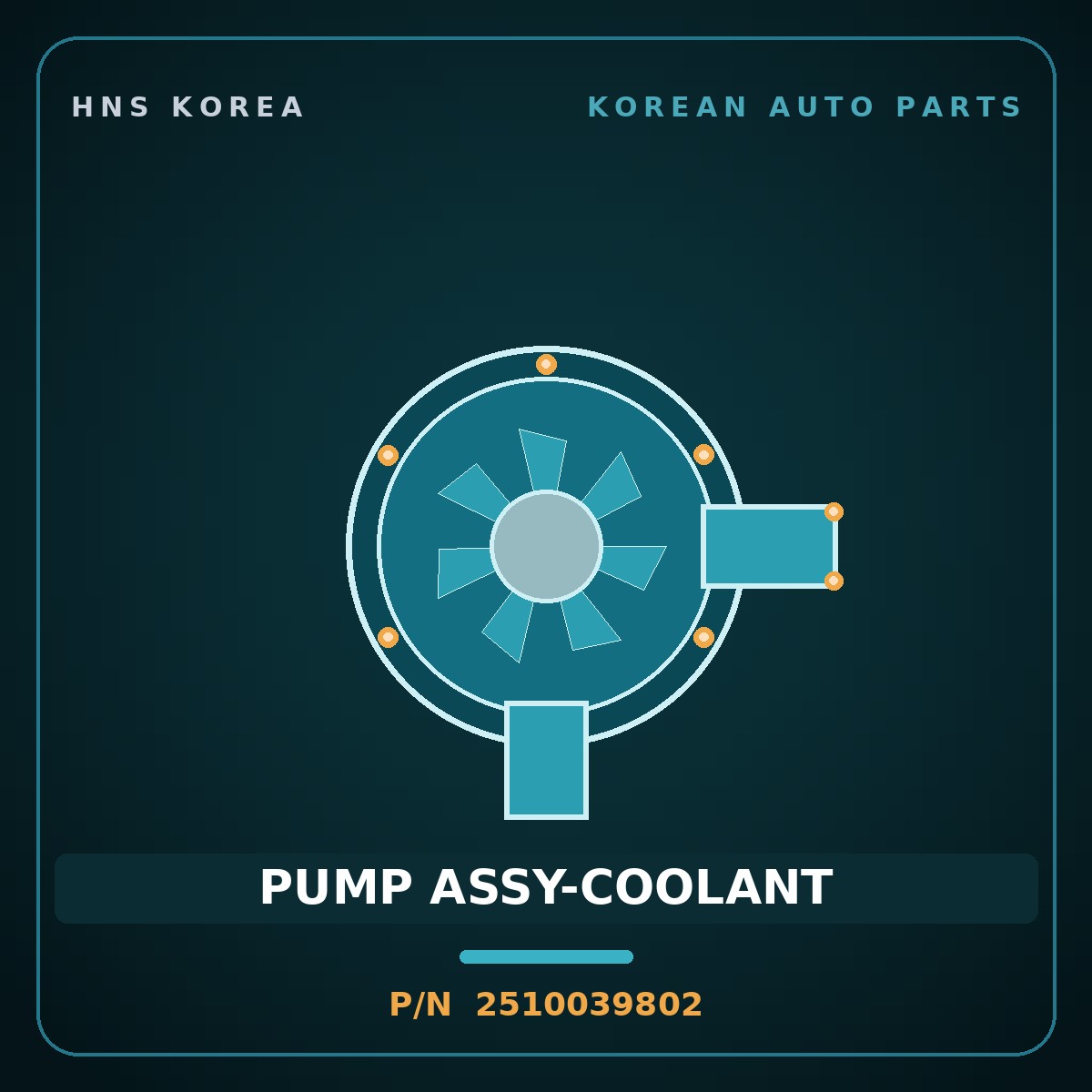 Genuine Mobis PUMP ASSY-COOLANT 2510039802 for Terracan 2000 HNS Parts Korea