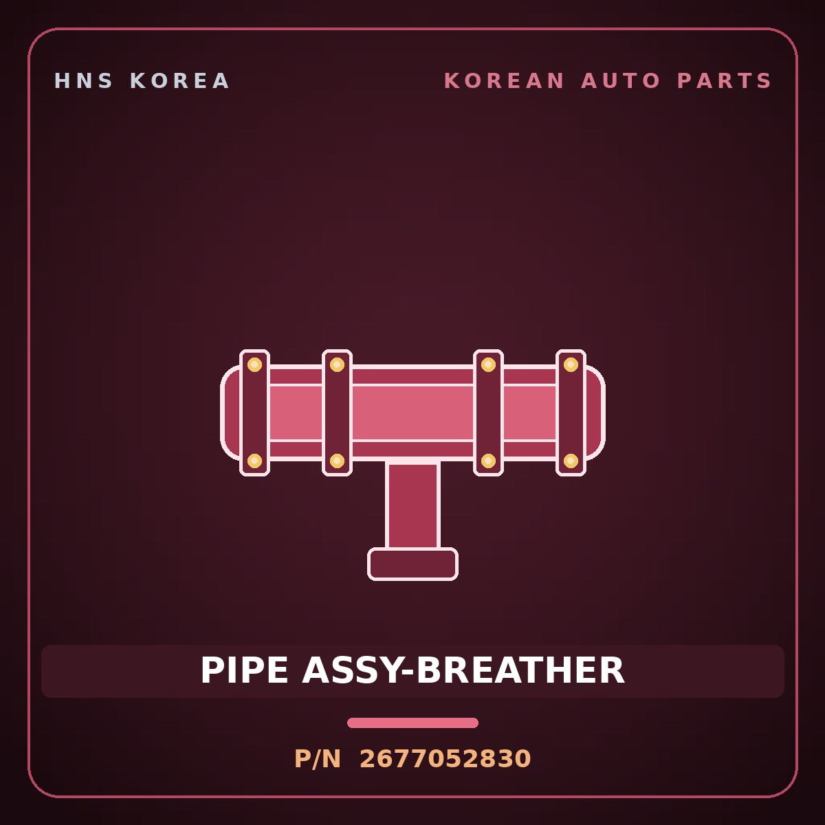 Genuine Mobis PIPE ASSY-BREATHER 2677052830 for Aerotown 2008 HNS Parts Korea