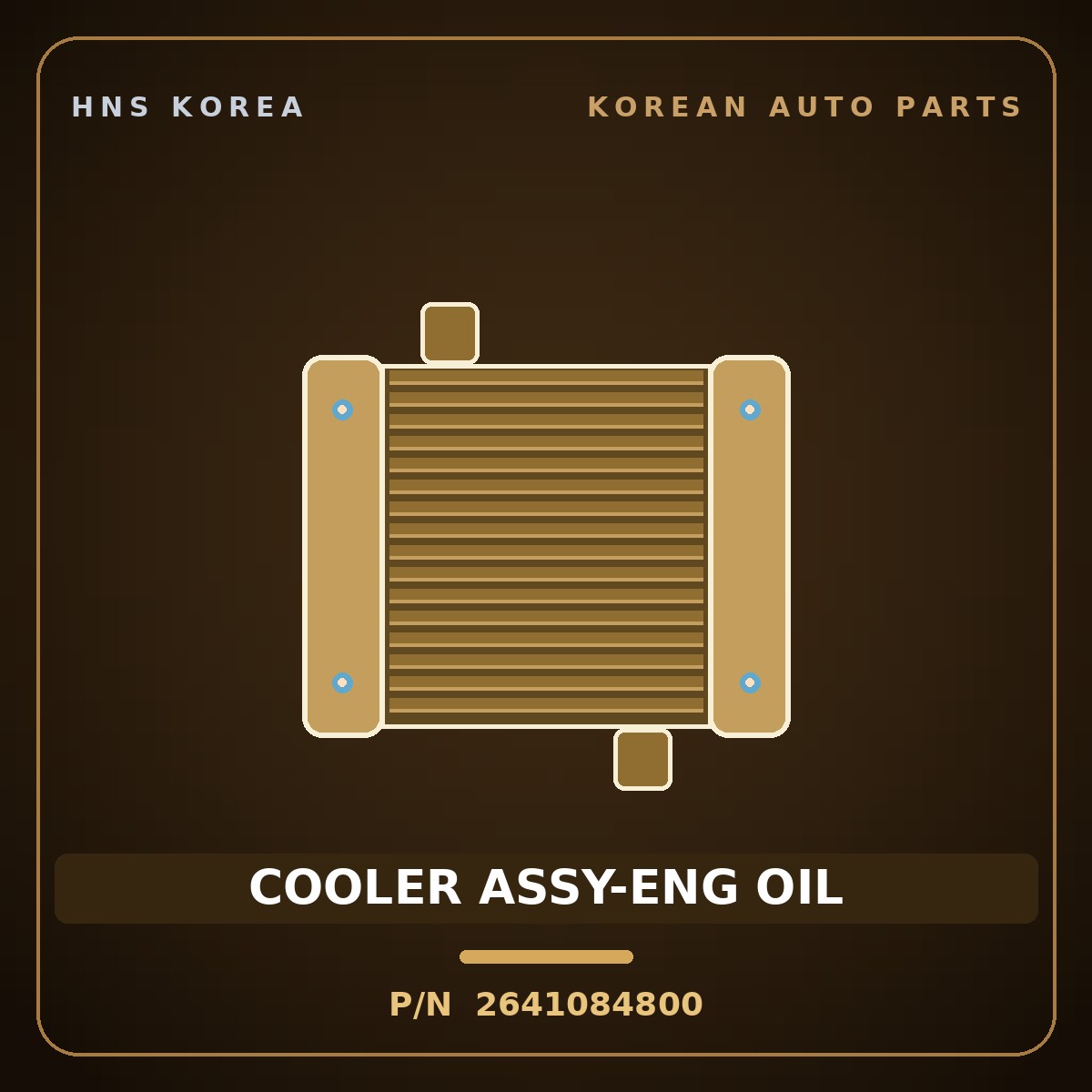 Genuine Mobis COOLER ASSY-ENG OIL 2641084800 for Aero Space 2004 HNS Parts Korea