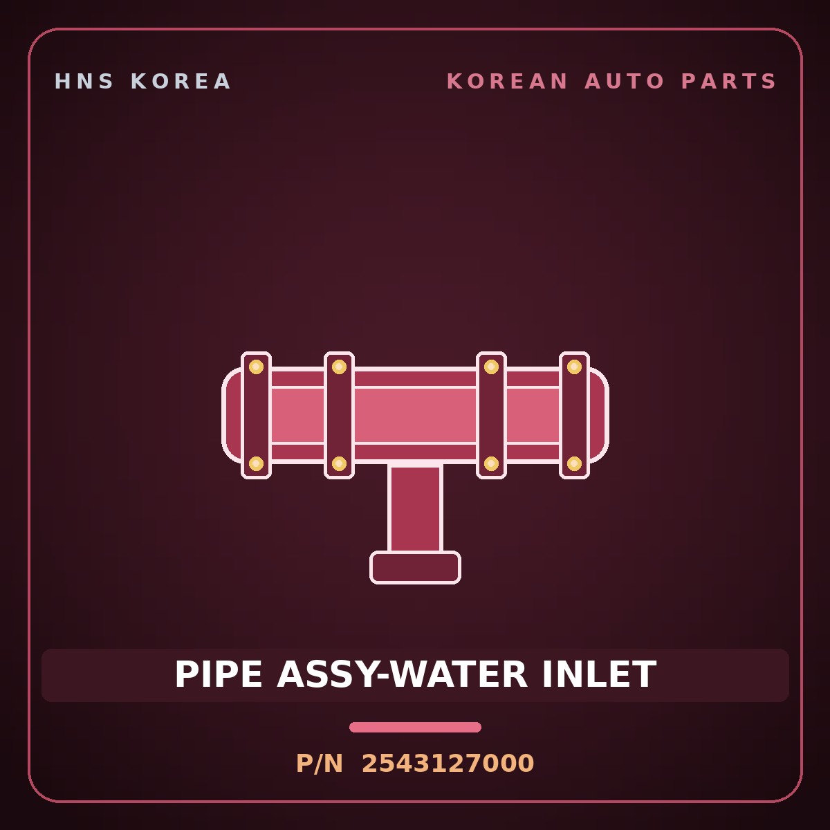 Genuine Mobis PIPE ASSY-WATER INLET 2543127000 for Carens 2002 HNS Parts Korea