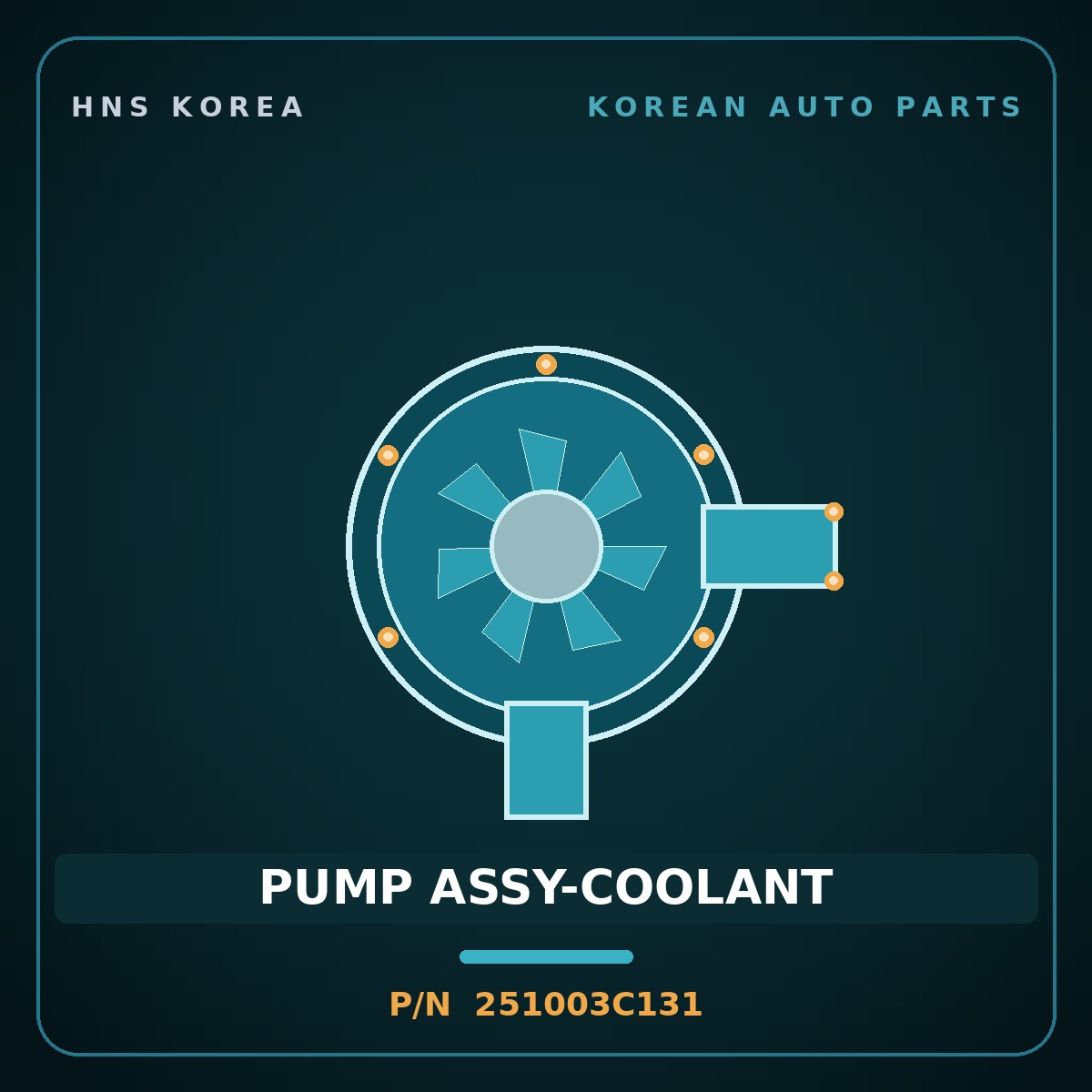 Genuine Mobis PUMP ASSY-COOLANT 251003C131 for Aslan 2005 HNS Parts Korea