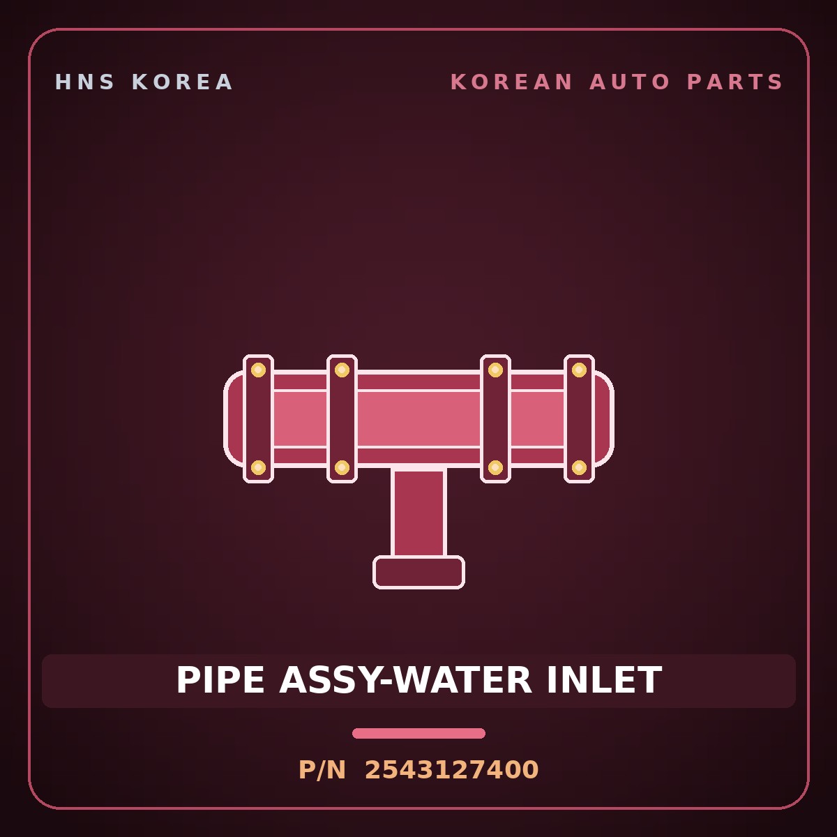 Genuine Mobis PIPE ASSY-WATER INLET 2543127400 for Carens 2006 HNS Parts Korea