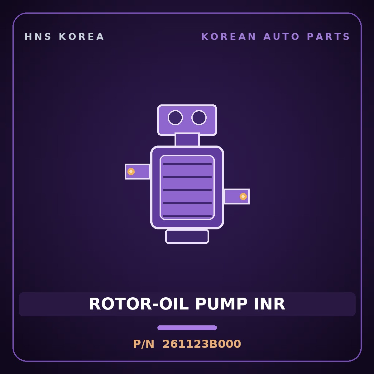 Genuine Mobis ROTOR-OIL PUMP INR 261123B000 for Equus 1999 HNS Parts Korea