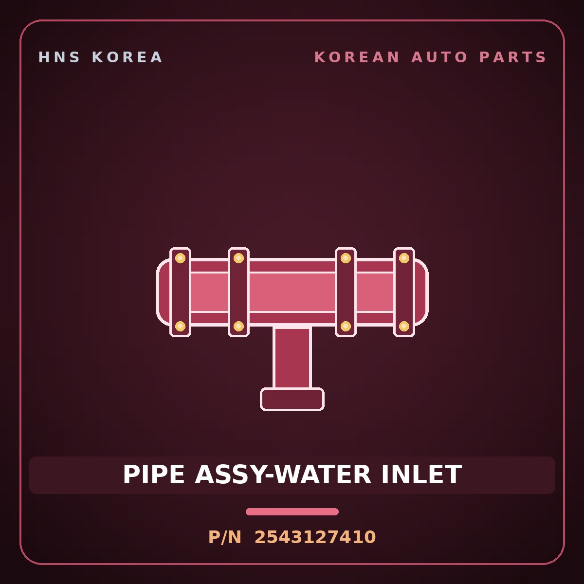 Genuine Mobis PIPE ASSY-WATER INLET 2543127410 for Grandeur 1999 HNS Parts Korea