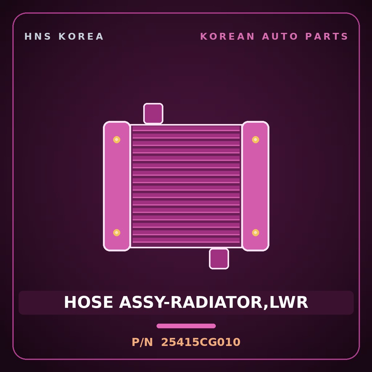 Genuine Mobis HOSE ASSY-RADIATOR,LWR 25415CG010 for Staria 2021 HNS Parts Korea