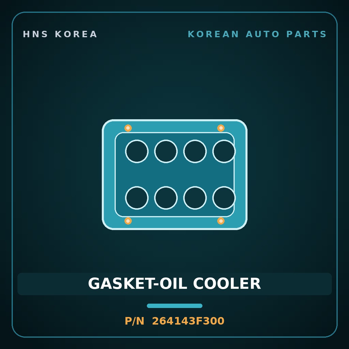 Genuine Mobis GASKET-OIL COOLER 264143F300 for Equus 2007 HNS Parts Korea