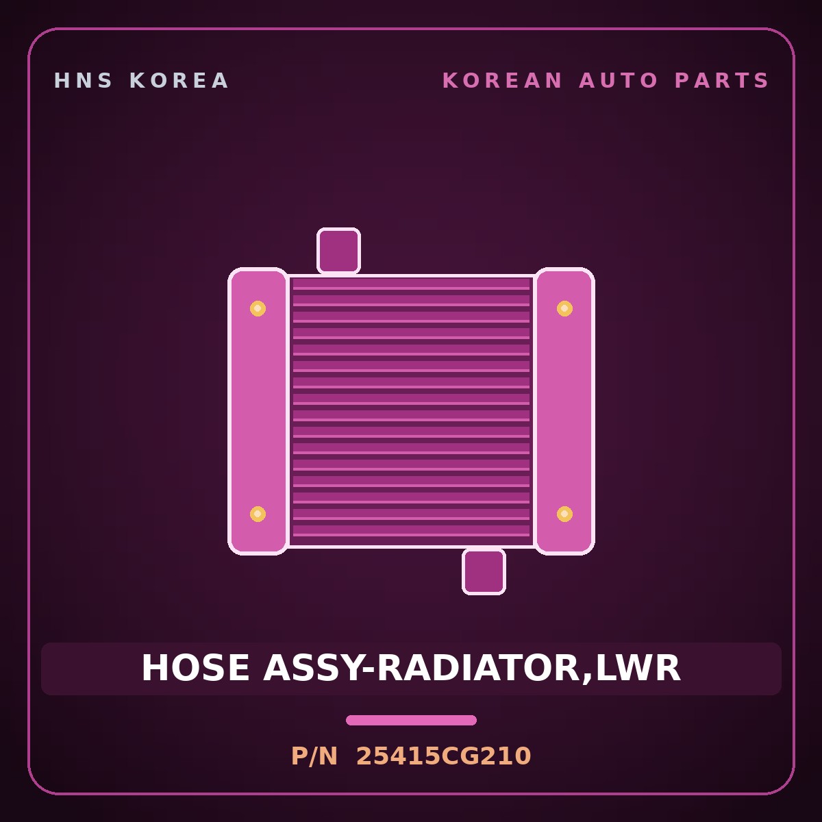 Genuine Mobis HOSE ASSY-RADIATOR,LWR 25415CG210 for Staria 2021 HNS Parts Korea