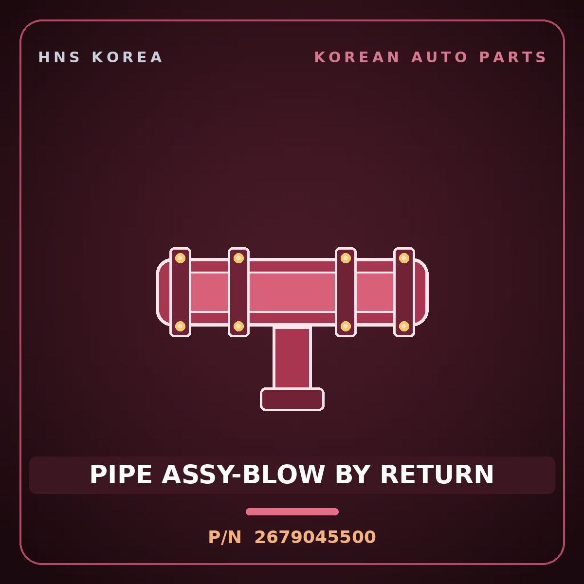 Genuine Mobis PIPE ASSY-BLOW BY RETURN 2679045500 for County 2004 HNS Parts Korea