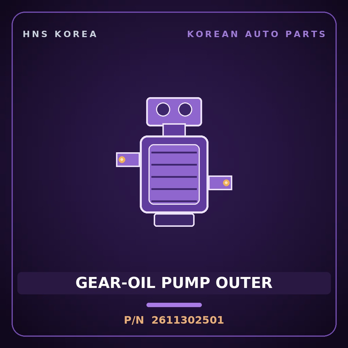 Genuine Mobis GEAR-OIL PUMP OUTER 2611302501 for Morning 2008 HNS Parts Korea