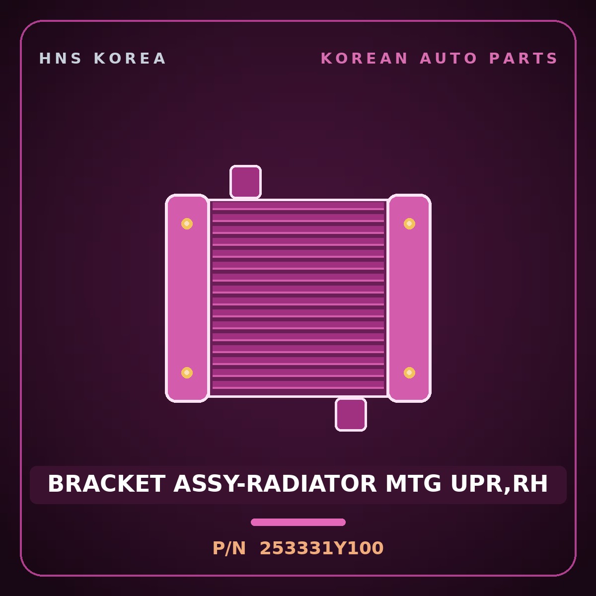 Genuine Mobis BRACKET ASSY-RADIATOR MTG UPR,RH 253331Y100 for Morning 2011 HNS Parts Korea