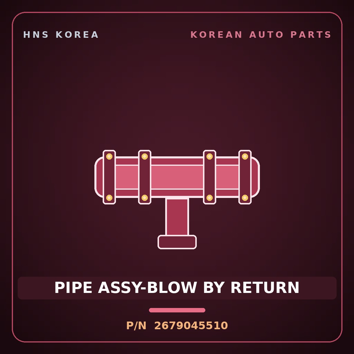 Genuine Mobis PIPE ASSY-BLOW BY RETURN 2679045510 for County 2004 HNS Parts Korea