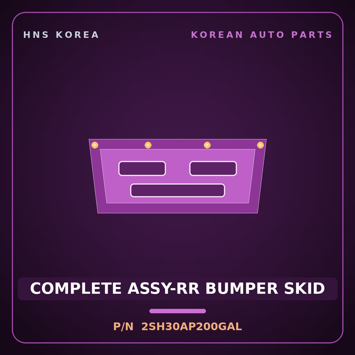 Genuine Mobis COMPLETE ASSY-RR BUMPER SKID 2SH30AP200GAL for Tucson 2014 HNS Parts Korea