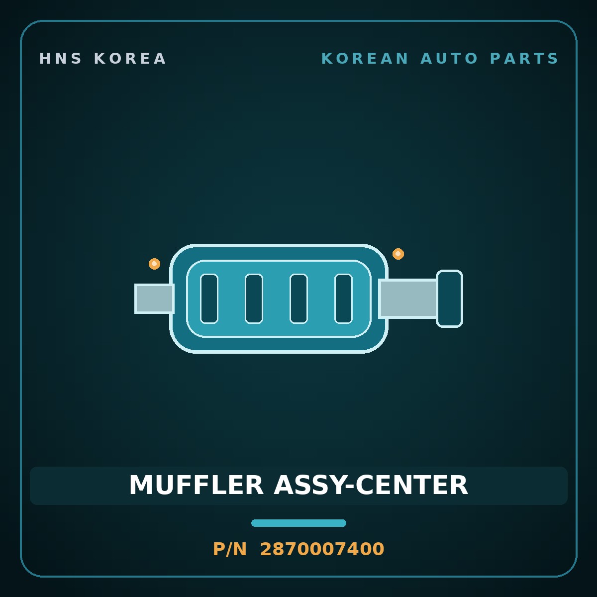 Genuine Mobis MUFFLER ASSY-CENTER 2870007400 for Morning 2008 HNS Parts Korea