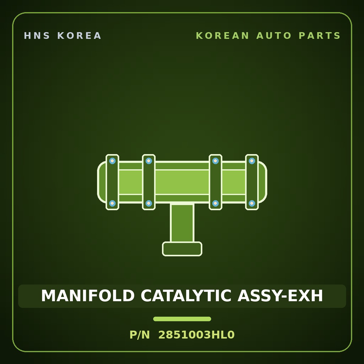 Genuine Mobis MANIFOLD CATALYTIC ASSY-EXH 2851003HL0 for IONIQ 2019 HNS Parts Korea