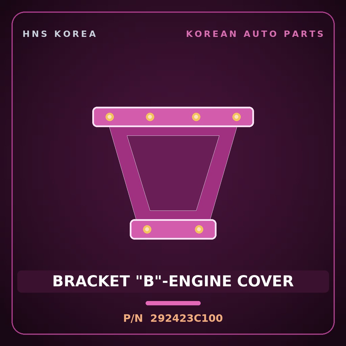 Genuine Mobis BRACKET "B"-ENGINE COVER 292423C100 for Grandeur 2004 HNS Parts Korea