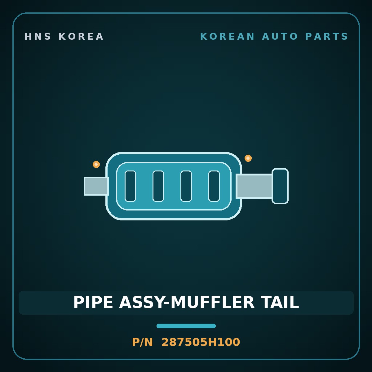 Genuine Mobis PIPE ASSY-MUFFLER TAIL 287505H100 for Mighty 1998 HNS Parts Korea