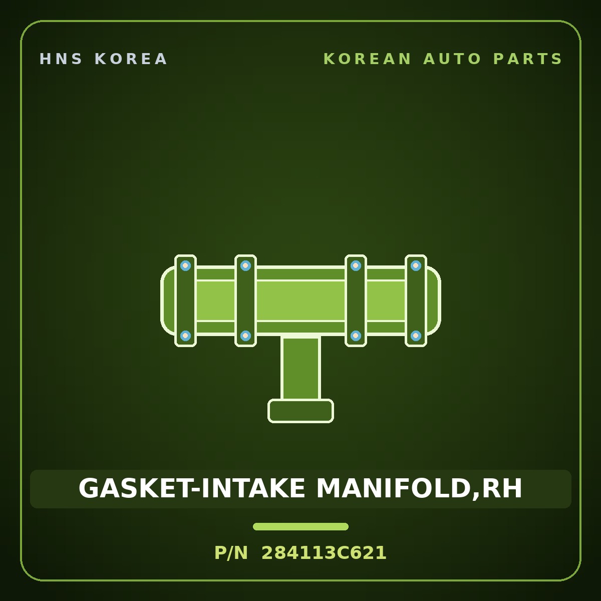 Genuine Mobis GASKET-INTAKE MANIFOLD,RH 284113C621 for Equus 2005 HNS Parts Korea