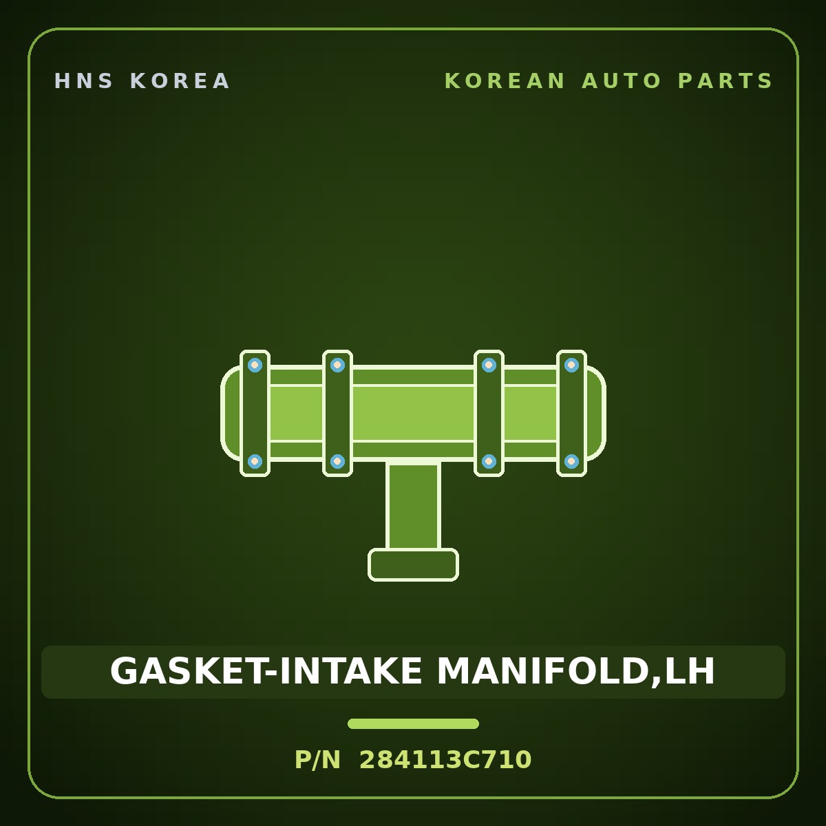 Genuine Mobis GASKET-INTAKE MANIFOLD,LH 284113C710 for Genesis Coupe 2012 HNS Parts Korea