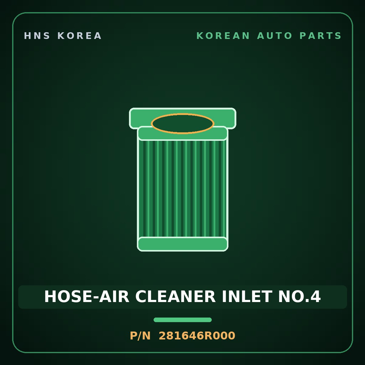 Genuine Mobis HOSE-AIR CLEANER INLET NO.4 281646R000 for Global 900 2008 HNS Parts Korea