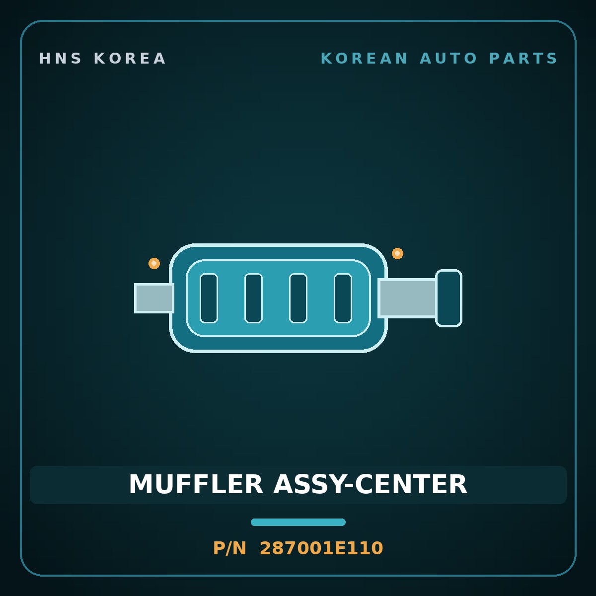 Genuine Mobis MUFFLER ASSY-CENTER 287001E110 for Verna 2006 HNS Parts Korea