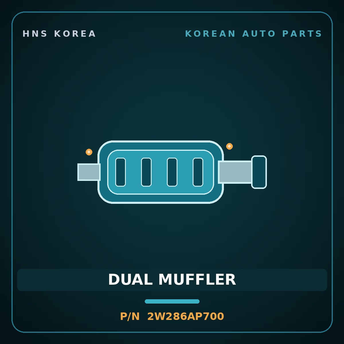 Genuine Mobis DUAL MUFFLER 2W286AP700 for Santa Fe 2015 HNS Parts Korea