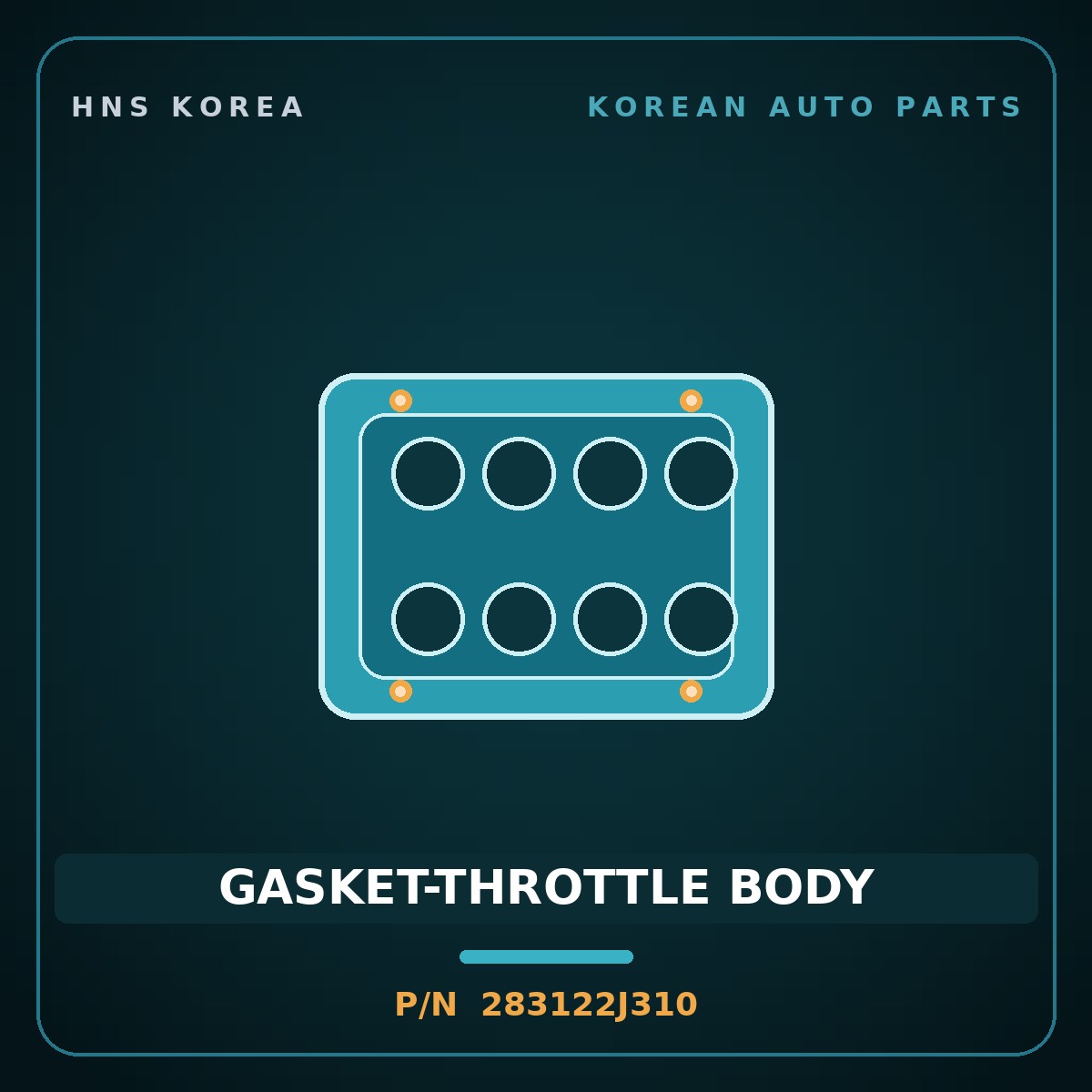 Genuine Mobis GASKET-THROTTLE BODY 283122J310 for Elantra 2019 HNS Parts Korea