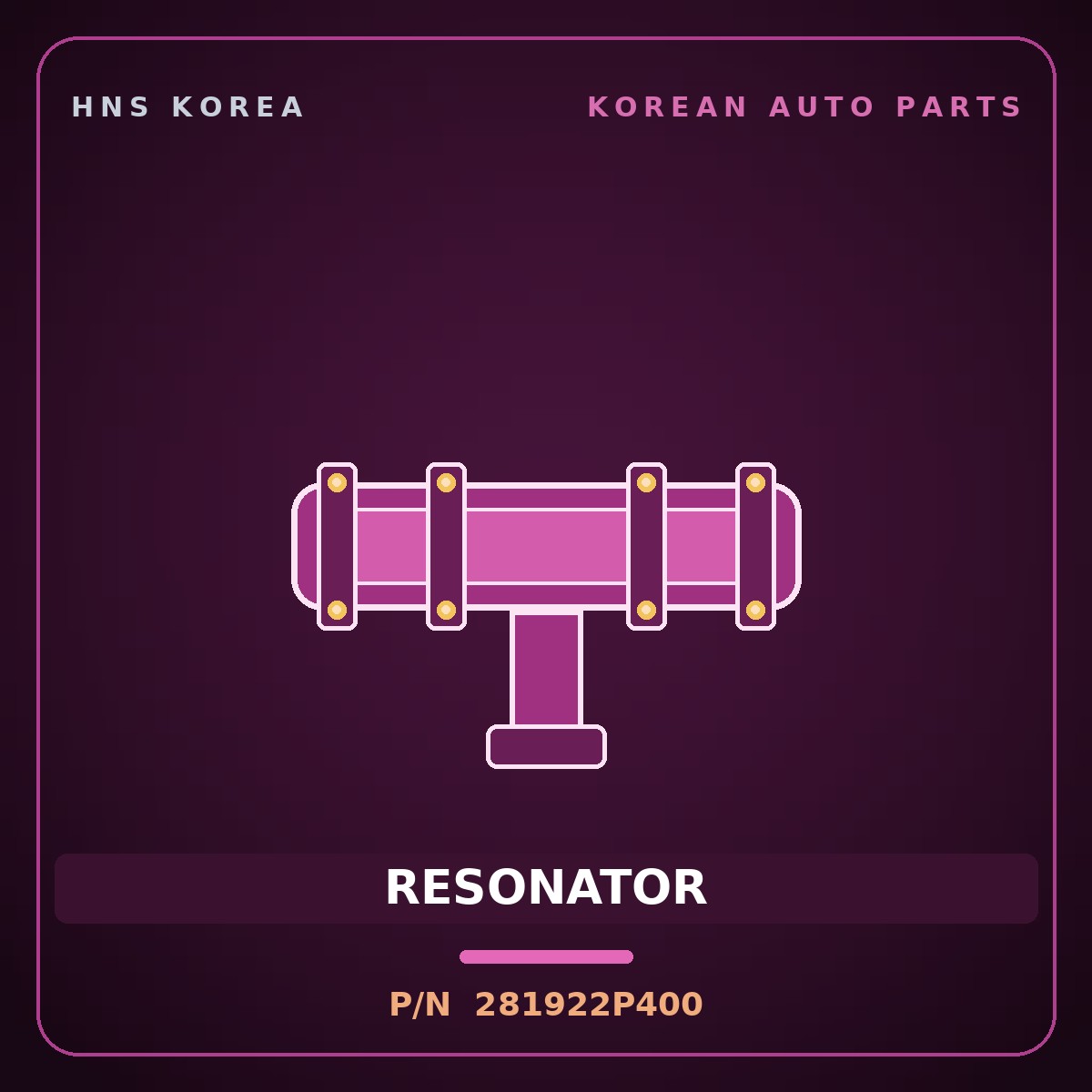 Genuine Mobis RESONATOR 281922P400 for Santa Fe 2009 HNS Parts Korea