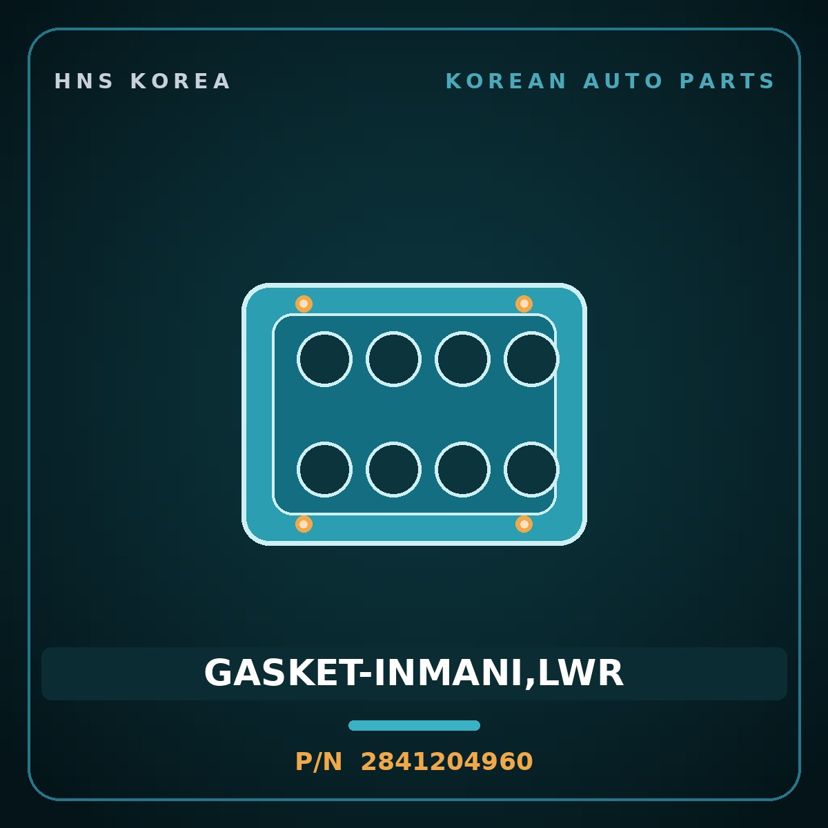 Genuine Mobis GASKET-INMANI,LWR 2841204960 for Morning 2017 HNS Parts Korea