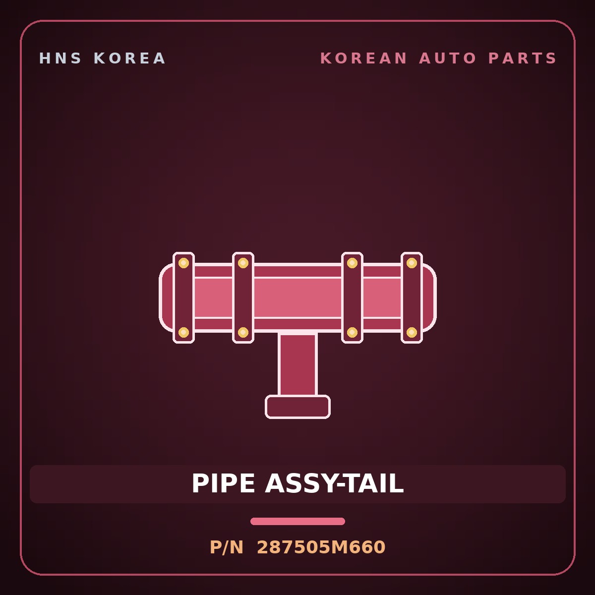 Genuine Mobis PIPE ASSY-TAIL 287505M660 for Mighty 2015 HNS Parts Korea
