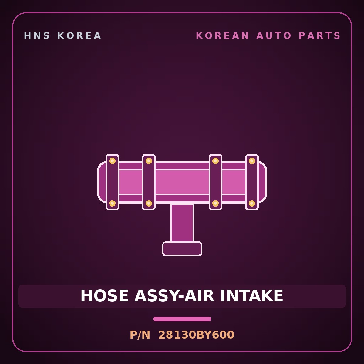 Genuine Mobis HOSE ASSY-AIR INTAKE 28130BY600 for Avante 2023 HNS Parts Korea