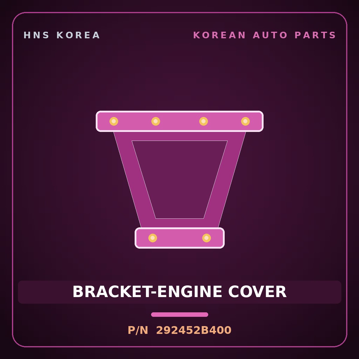 Genuine Mobis BRACKET-ENGINE COVER 292452B400 for Avante 2009 HNS Parts Korea