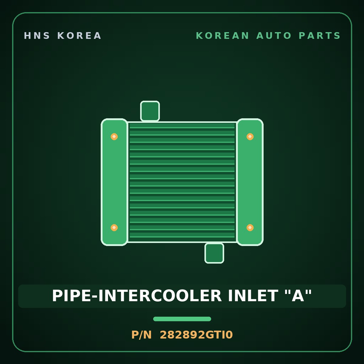 Genuine Mobis PIPE-INTERCOOLER INLET "A" 282892GTI0 for Avante 2021 HNS Parts Korea