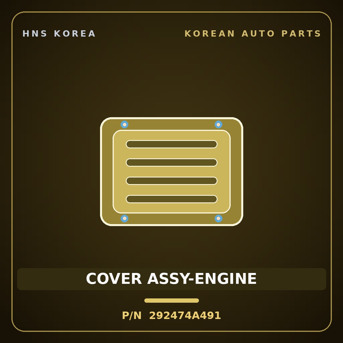 Genuine Mobis COVER ASSY-ENGINE 292474A491 for Grand Starex 2007 HNS Parts Korea