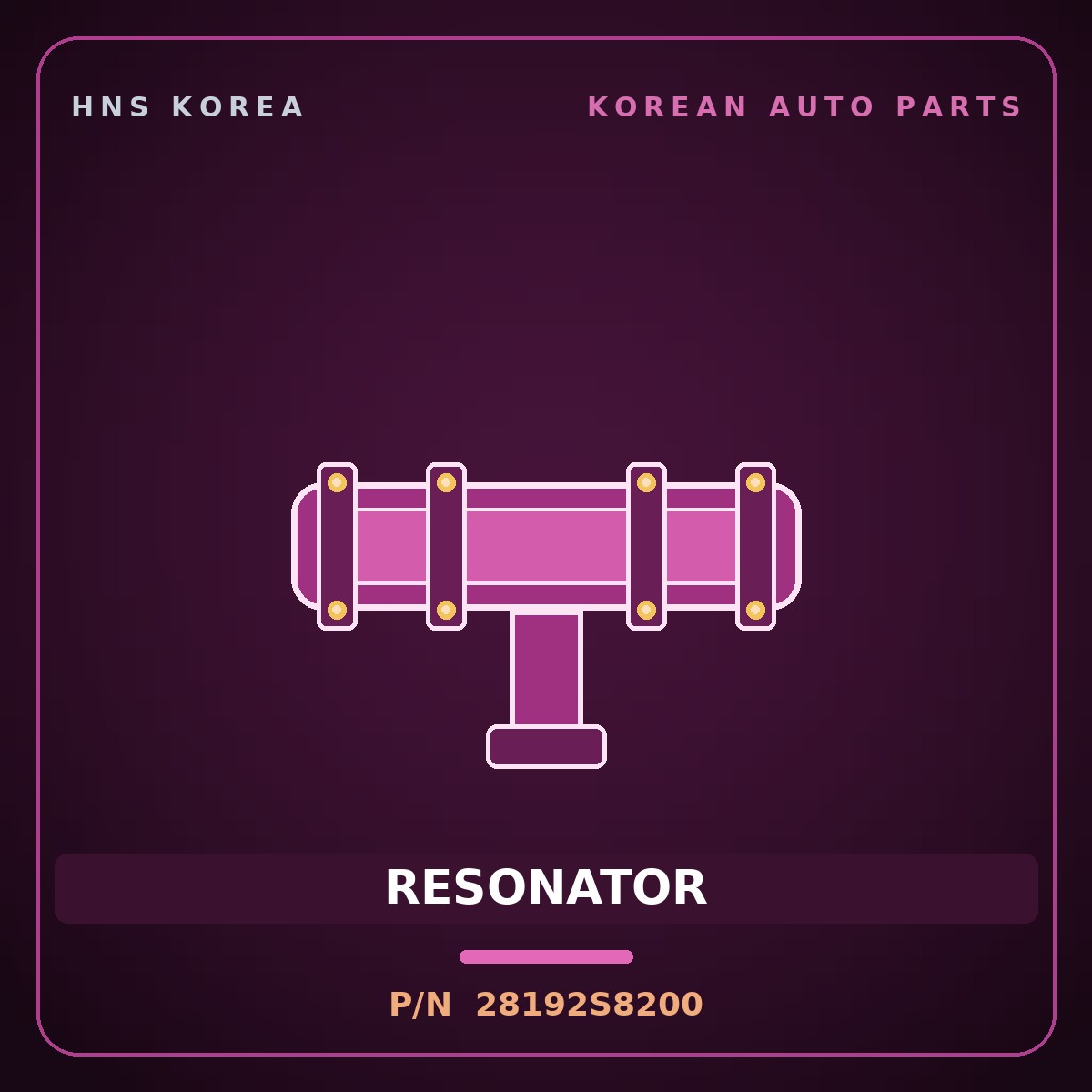 Genuine Mobis RESONATOR 28192S8200 for Palisade 2019 HNS Parts Korea