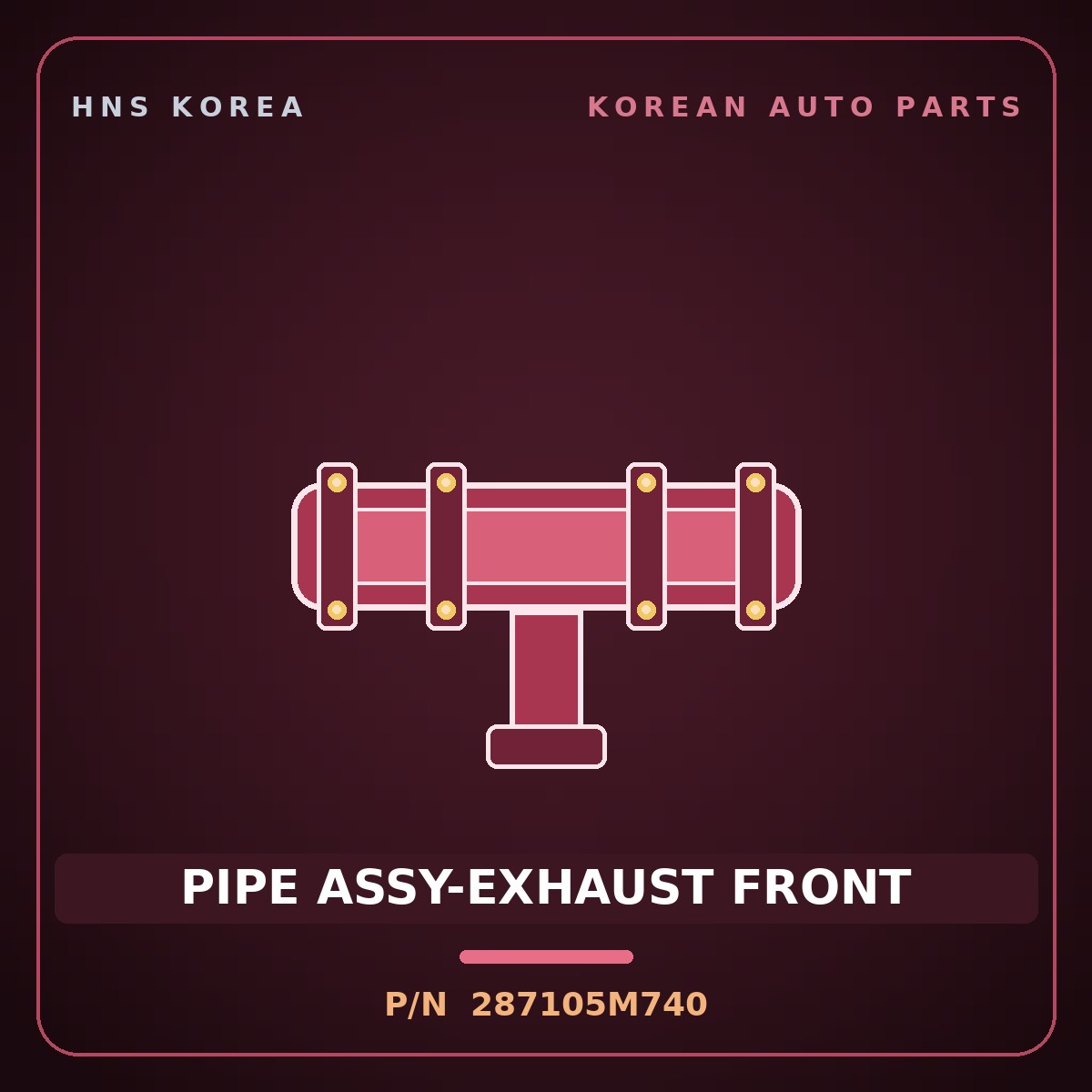 Genuine Mobis PIPE ASSY-EXHAUST FRONT 287105M740 for Mighty 2015 HNS Parts Korea