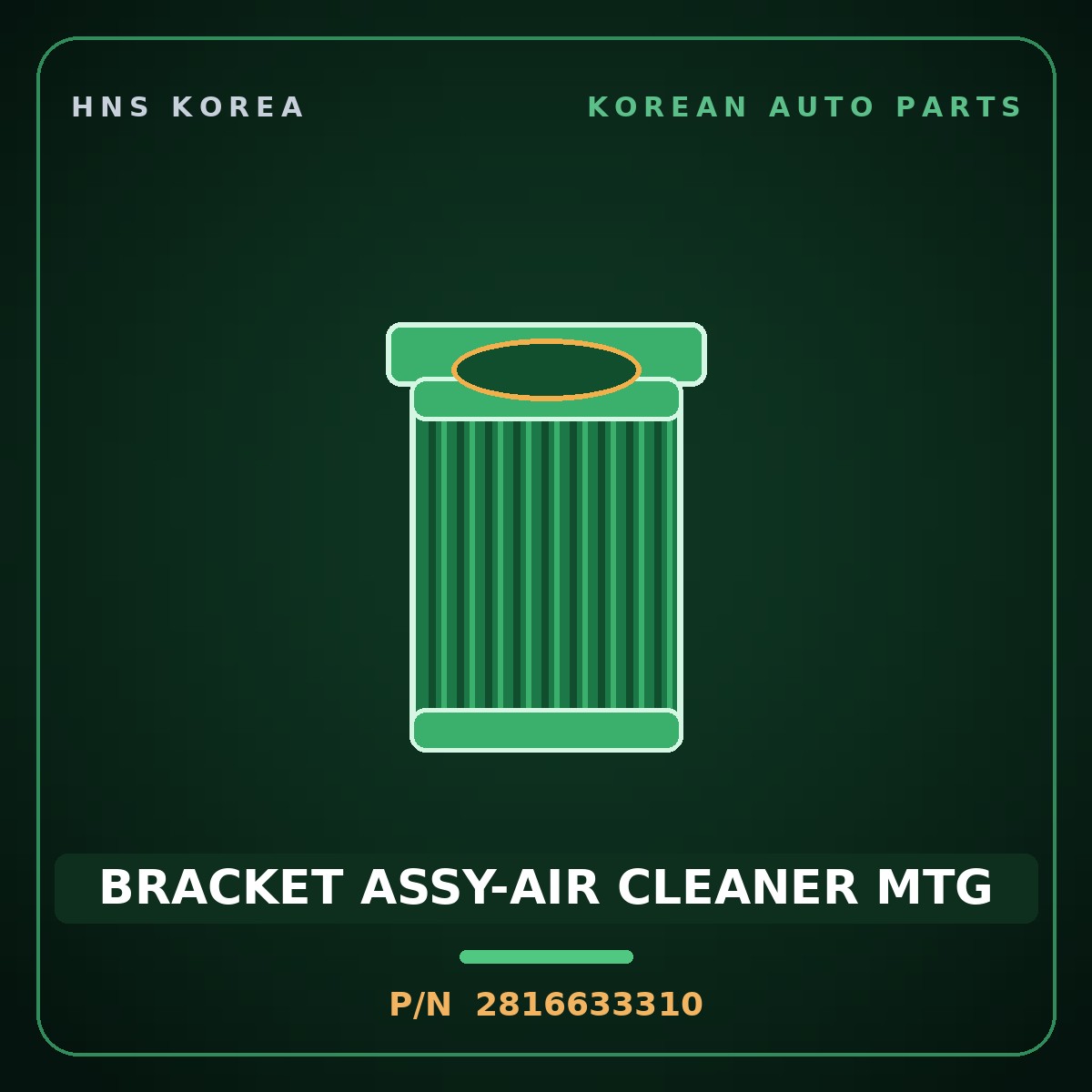 Genuine Mobis BRACKET ASSY-AIR CLEANER MTG 2816633310 for Sonata 1995 HNS Parts Korea