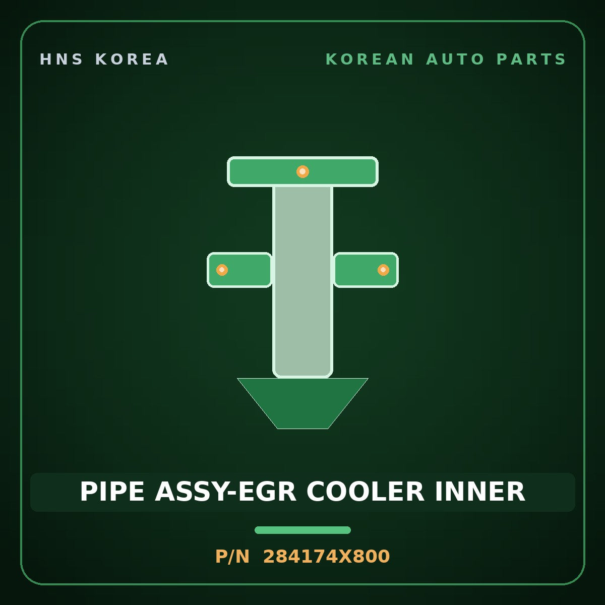 Genuine Mobis PIPE ASSY-EGR COOLER INNER 284174X800 for Carnival 1998 HNS Parts Korea