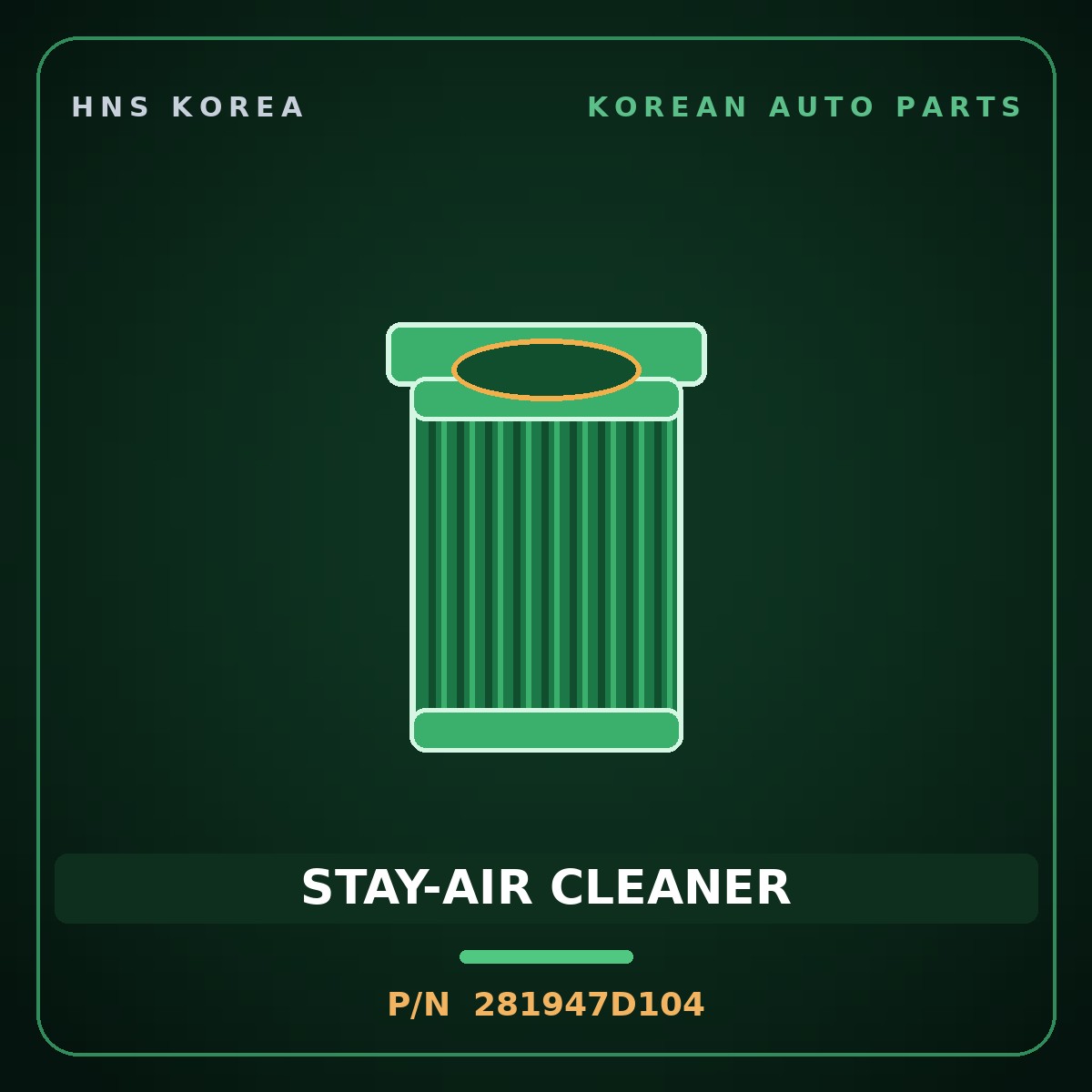 Genuine Mobis STAY-AIR CLEANER 281947D104 for 11-Ton Truck 2000 HNS Parts Korea