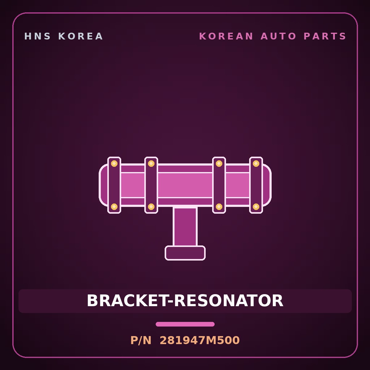Genuine Mobis BRACKET-RESONATOR 281947M500 for Trago 2006 HNS Parts Korea