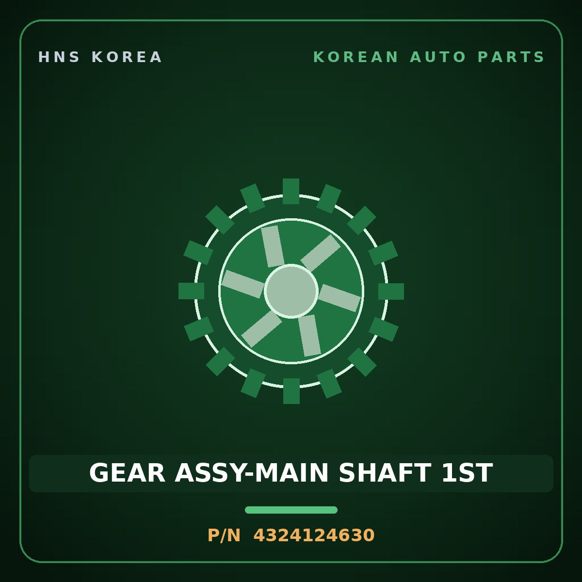 Genuine Mobis GEAR ASSY-MAIN SHAFT 1ST 4324124630 for Avante 2018 HNS Parts Korea