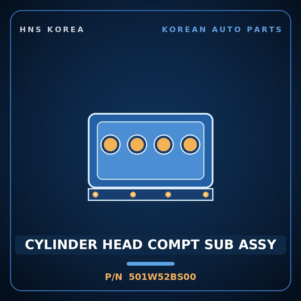 Genuine Mobis CYLINDER HEAD COMPT SUB ASSY 501W52BS00 for K3 2011 HNS Parts Korea