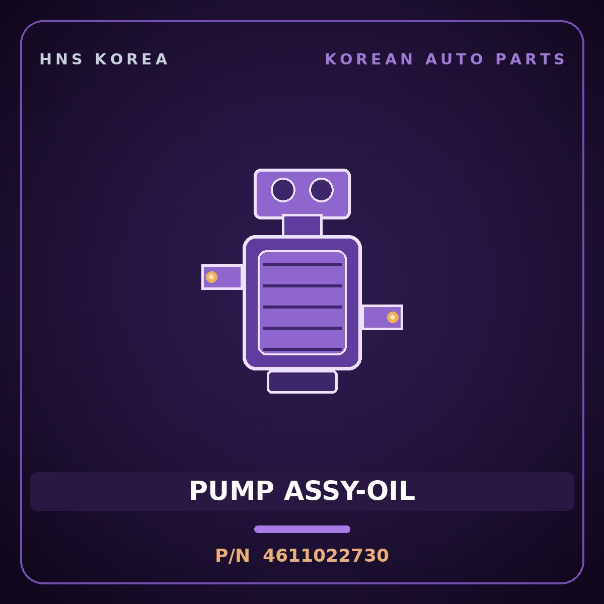 Genuine Mobis PUMP ASSY-OIL 4611022730 for Cerato 2000 HNS Parts Korea